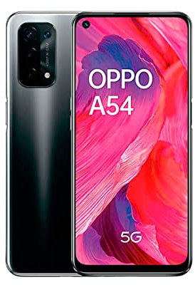 OPPO A54 5G Smartphone 48MP Cámara AI Cuádruple con Ultra Noche Vídeo 6.5 90Hz FHD+ Neo-Display 5000mAh Batería 5G Procesador 64GB Memoria RAM 4GB ColorOS 11.1 Dual SIM, Fluid Black (Reacondicionado)