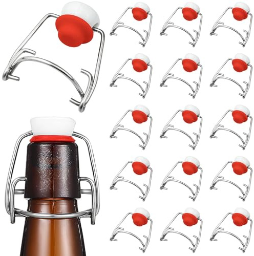XianZhan EU Lot de 15 bouchons à champagne en acier inoxydable pour bouteille en verre, cola, soda, champagne, bière, vin (argenté)