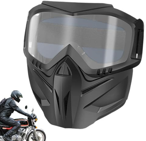 Mascherina per il viso con occhiali, occhiali da moto, regolabili, per moto da , ATV, fuoristrada, ciclismo, protezione per adulti e ragazzi