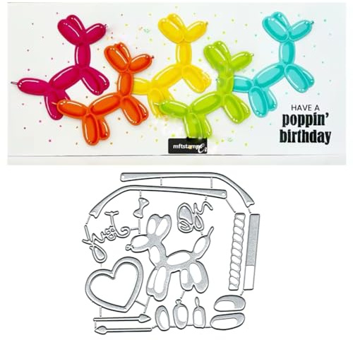 Balloon Dog Frame Metal Die Cuts Cutting Dies Paper Cards Cutting Dies Cut Stencils for DIY Embossing Card Making Book Tags Decorative Paper Dies Scrapbooking