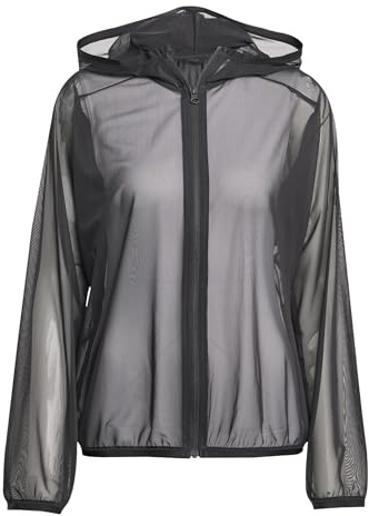 adidas Women's SOFT LUX MESH FULL-ZIP HOODIE, black, L