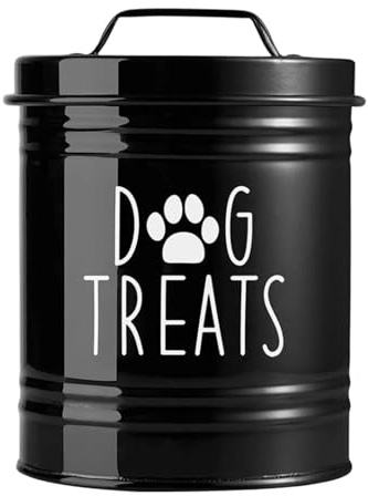 ＡＷＨＡＯ Contenedor para Guardar Golosinas, Recipiente para Alimentos, Lata de Galletas para Perros, Lata de Comida para Mascotas Y Contenedor de Almacenamient, Negro