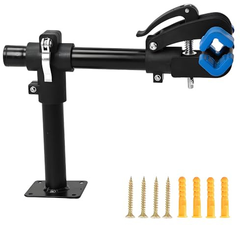 Wall Mounted Bike Repair Stand, Bike Rack for Bike Tools & Maintenance, Bicycle Maintenance Rack for Road Mountain Bikes, 360-Degree Rotatable Clamp Head, Holds Up to 55Ibs/25kg (B Style)