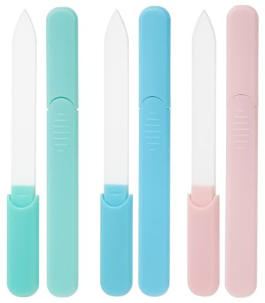 Luminaverde Lima de Uñas, 3 Piezas Limas para Uñas de Gel y Naturales, Lima de Cristal para Uñas y Manicura
