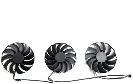 SHANGYG Lüfter 4PIN 98MM CF1010H12S für Asrock für Radeon RX 7800 XT für Phantom Gaming 16GB OC Grafikkarte Fan(Yellow)