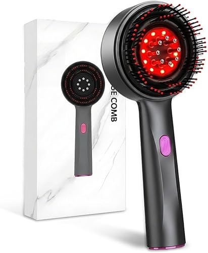 Kopfmassagegerät Elektrisch 3 in 1 Kopfhaut Massagebürste mit Haaröl Applikator Rotlicht Scalp Massager 3 Modi IPX7 Wasserdicht für Männer und Frauen
