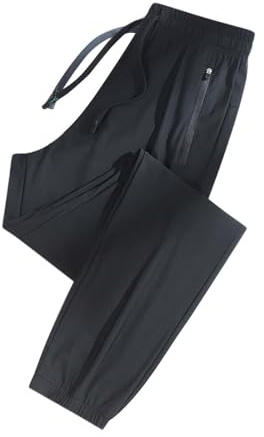 Kvinnors joggingbyxor sommar rak ben elastisk midja, sportbyxor med ficka för kvinnor, knytbyxor i plusstorlek enfärgade ankelbyxor löparbyxor byxor byxor, svart, 3XL