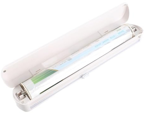 Plastomslagsarrangör för skrivbordsförvaring i köket Sparar utrymme | med justerbar Cling Film Cutter Sugkopp Skärlåda ABS Material 14.39oz 37x6.2x5.2cm