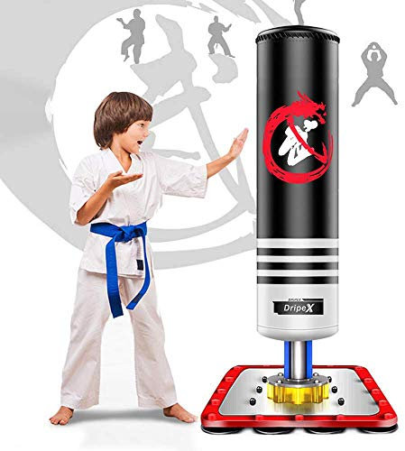 Dripex Boxsack Kinder Freistehender Standboxsack Boxpartner Boxing Trainer Punching Bag, für Taekwondo, Schwarz