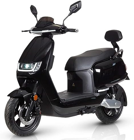 Elektro-Motorrad ROBO-S, 80 km/h, 4000 Watt, Elektroroller, E-Roller mit Straßenzulassung, 125 CCM herausnehmbarer Lithium-Akku, Schwarz