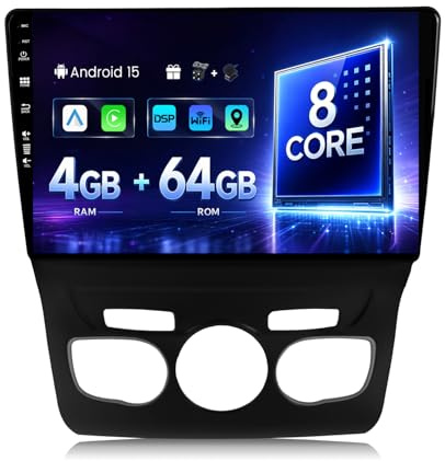 SXAUTO Android 10 Bilradio för Citroen C4 C4L DS4 (2013-2017) - inbyggd Carplay/Android Auto/DSP - 4G+64G - gratis MIC-kamera - 10,1 tum 2 Din - Stöd Dab WiFi 4G snabbstart 360-BT-kamera