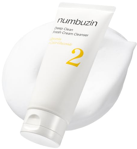 numbuzin Detergente per crema fresca No.2 Deep Clean, 4,05 once / 120 ml | Schiuma di panna montata, Pulizia profonda dei pori, Ingrediente naturale per la pulizia, Idratante