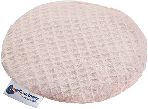 Medi Partners Kirschkernkissen Wärmekissen Körnerkissen für Babys 180g rund 15cm Öko Natur 100% Baumwolle Wärme + Kältetherapie Massagetherapie (Rosa)