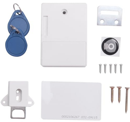 Luntfeiy Cerradura electrónica RFID para armario de cajones, para usar y programable, color blanco