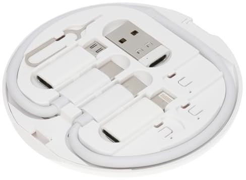 kenable Kit de charge rapide USB universel avec câble court de type C, adaptateurs Micro/8 broches/A avec support de téléphone et support de carte SIM