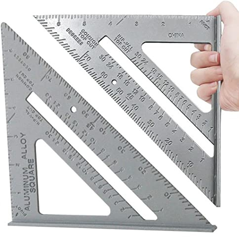 MAXPERKX 6 150mm Square Aluminium Alloy Roofer Roofing Rafter Tri-square Protractor Mitre Saw Measuring Guide Ruler Carpenters Wood Working 7 Inch Speed Joiner Triangle Angle Hand Measure Tool