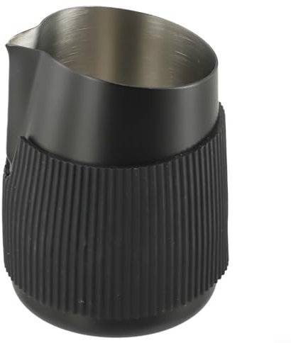 UTTASU Brocca schiumalatte senza manico in acciaio inox da 420 ml per caffè espresso fumante Latte Art strumento con impugnatura isolata bocca smussata facile da pulire accessorio per caffè e tè
