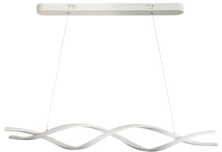 MAKA Lampadario a Sospensione LED Soggiorno, Lampada Cambio Temperatura Luce Calda-Naturale-Fredda, Design a Intreccio, 48 Watt 5280 Lumen, 220 Volt, Lampadario Camera da Letto (Switch Bianco)