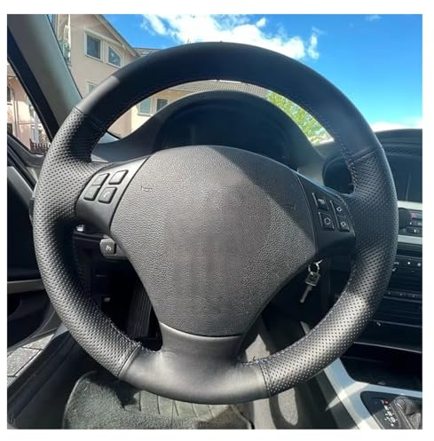 Skyddsväska bilratt För BMW E90 E91 320 318i 320i 325i 330i 320d 328xi X1 E84 Konstläder Bilratt Flätskydd Tillbehör Rattöverdrag bil(Red Blue Thread)