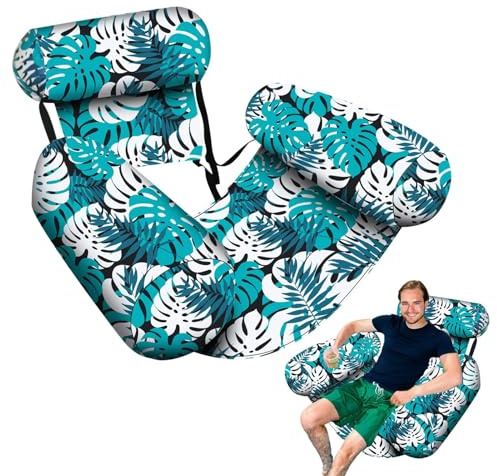 Colchonetas Flotantes para Adultos,Flotador Inflable para Piscina De Uso Adulto - Balsa Tipo Sillón para Relajarse En Playa Piscina Río Lago Y Natación