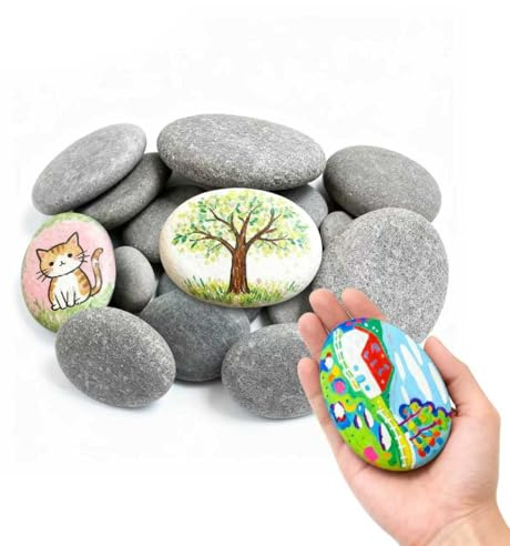 10 Piezas Piedras para Pintar, Shyllin Naturales Piedra Planas,5-8CM, Rocas Pintadas Decorativa, DIY Pintar Rocas, Planas Decorativa Guijarros, DIY Piedras Creativas, Pintadas Guijarros de Playa