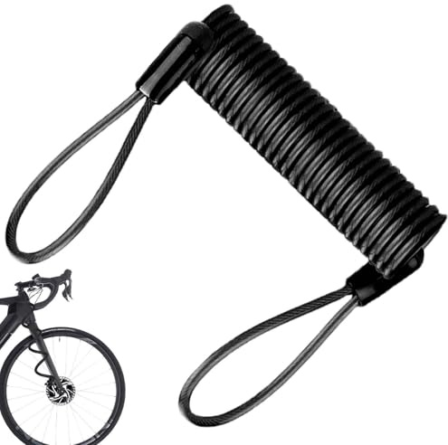 Disc Lock Reminder Cable – Anti-Theft Steel Cable, Motorcycle Scooter Safety Rope | Spring Loaded Helmet Lock Alarm, Anti-Theft Vehicle Protection, Bright Yellow Warning Cable, Reliable