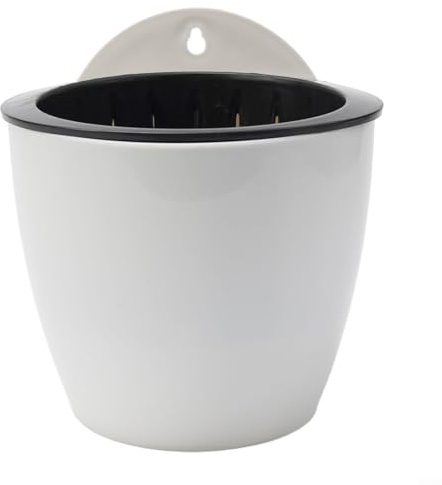 Eawfgtuw Suspension verticale pour pot de fleurs idéal équipé d'un intérieur auto-arrosant pour plantes grasses ou pour aneth vert, panier mural en plastique et coton (B180)
