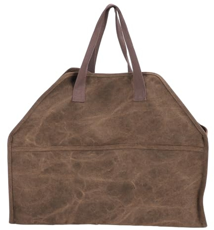 Fdit Bolsa Grande de Lona para Soporte de Leña para Transporte Eficiente de Troncos en Casa o Hogueras Al Aire Libre: Diseño Duradero y Plegable