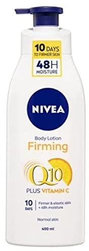 NIVEA Lotion Corporelle Raffermissante Q10 + Vitamine C Lot de 6 (6 x 400 ml), Lait Corporel Nourrissant au Q10 & Vitamine C, Crème Hydratante Douce pour Peau Ferme