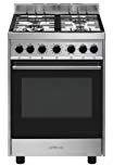 Smeg B601GMXI9 - Cocina (Cocina independiente, Acero inoxidable, Giratorio, Acero inoxidable, Frente, Encimera de gas)