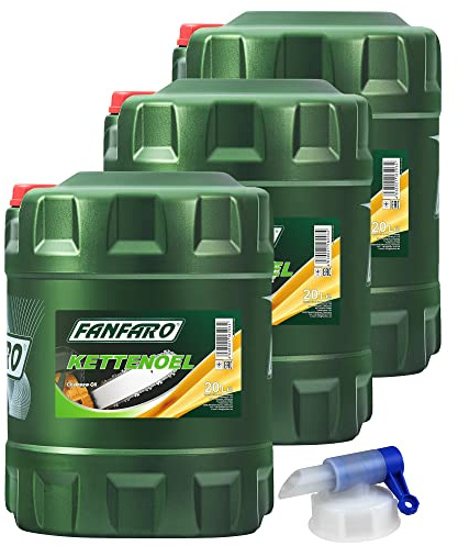 60L FANFARO FF6203-20 FF Kettenoel Chain Saw Oil Schmieröl + Auslaufhahn