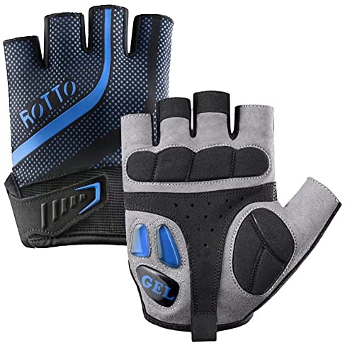 ROTTO Cycling Gloves Fingerless Bike Gloves for Men Women Mountain Bike Road Bike Padded Gel