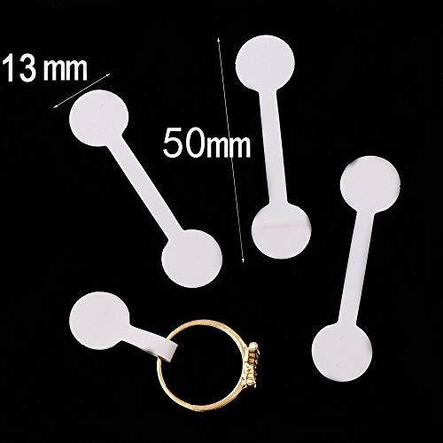 2-pack dumbell-form prislappar smycken 2 former prisskylt prisetiketter vit självhäftande prisetiketter för smycken ringar halsband