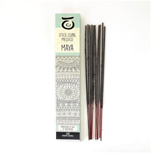 Bâtons d'encens Naturel Copal Maya - Résine de Copal 100% Naturelle du Mexique - Bâtonnets d'encens parfumés et relaxants - Idéal pour Les fumigations légères - 10 bâtons