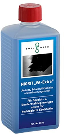 250 g Schwarzfärbe-Schnellbeize NIGRITVA - Extra, zum Kaltbrünieren - Schwarzfärben von Spezial- u. Sonderstahllegierungen sowie für hochlegierte Edelstähle