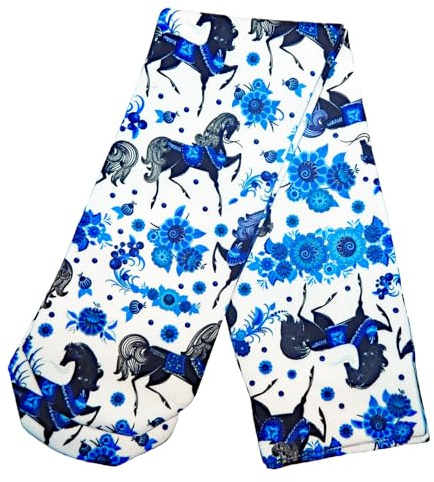 Anni Lyn Sportswear Women's Boot Socks - One Size (Blue Horses)