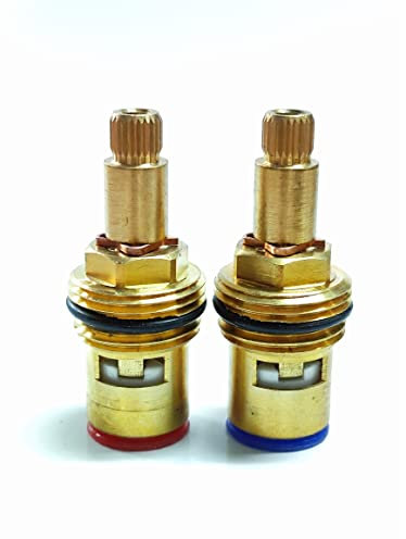 Coppia di Vitoni in Ceramica per Rubinetti Acqua Calda e Fredda, Ceramico Ricambio per Bagno Cucina