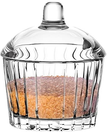 Pullmer Sucrier rond en verre avec couvercle - 200 ml (Sucrier Venus)