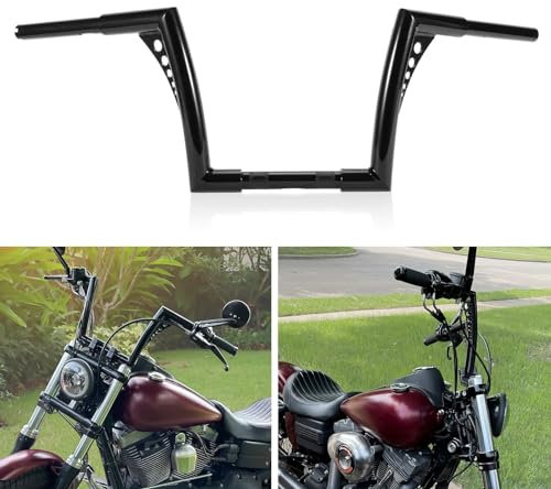 Ohhmoto Motorrad-Lenker, 25,4 cm Durchmesser, Sportster-Lenker für XL 1200 883 Dyna Softail Touring Road Glide Road Kingmodelle (schwarz), HG0222BA-10IN