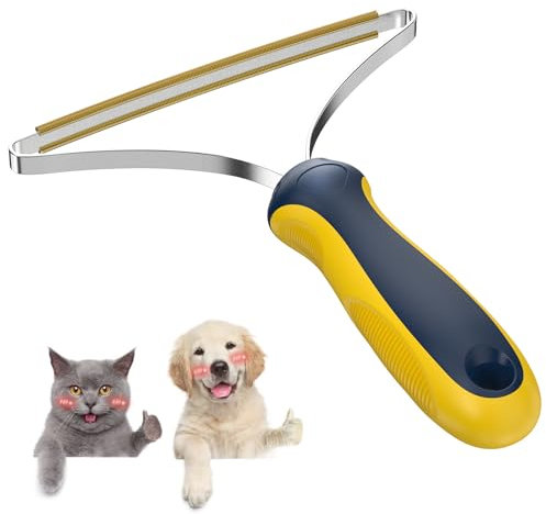 Alyvisun Rasoir Anti Bouloche, [Manche en Caoutchouc & Dent Douce] Brosse Anti Poil, Rouleaux Portables pour Enlever Les Poils d'animaux, Rasoir bouloche de Tapis Manuelle et Compacte