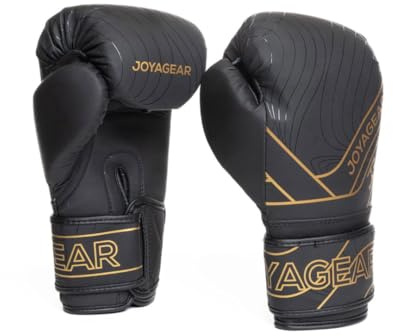 JOYA Kickbox handskar Essentials – svart guld 30 ml – tillverkade av högkvalitativt konstläder – kampsport sparring handskar – Muay Thai kickboxningshandskar punkteringshandskar Joya Fight Gear