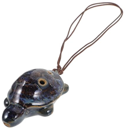 Toyvian Turtle Shaped Six-Hole Ocarina Instrument Ceramic Portable Beginner Wind Instrument for Kids Children Practice and Music Lovers