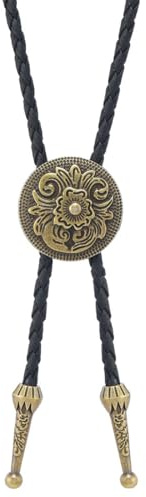 Cravate homme, Cravate femme, Bolo Tie Cowboy, bolo en cuir pour hommes et femmes, Bolo Tie Collier Vintage Pendentif Costume Accessoires pour Chemise, Costume, Vêtements de Loisirs, Bronze