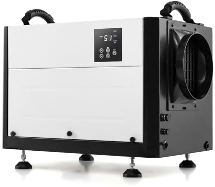 GOPLUS Avfuktare, Byggtork med 3 lägen och 24-timmars timer, Industriell torktumlare med avloppsslang och digital display, Automatisk avfrostning, Fristående och Väggmonterad (Vit, 20-58 L/dag)