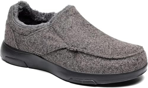Men's Orthopedic Arch Support Slippers Shoes: Breathable Supportive Thermal Ankle Foot Pain Relief Winter Walking Loafers, Cushion Fall Plantar Fasciitis Flat Feet Faux Fur Slip-On Brown Size 10.5