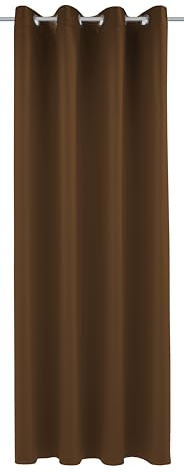 Sehlbach Tenda pronta per l'uso con occhielli, Dimout uni, Marrone, 140 x 245 cm, A risparmio energetico in inverno, Termoresistente in estate, Coprente, Certificato Oeko-Tex, Facile da montare