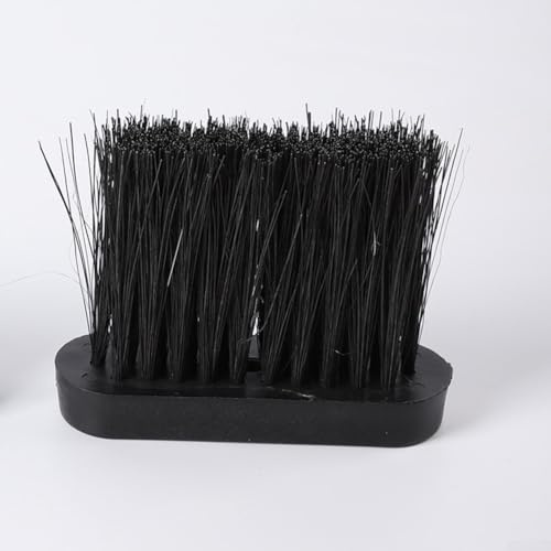 Oniissy Cabezal de cepillo de repuesto para chimenea, compatible con escoba de mango de plástico, cepillo de limpieza de cerdas de polipropileno y sisal, negro, pequeño (9,7 x 3,2 x 8 cm) (S)