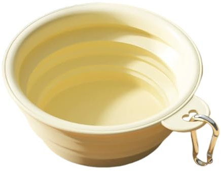 LUDHEP Comedero Plegable para Mascotas, cuenco portátil de agua y comida para perros con mosquetón, Tazón Fuente Alimentación, Cuenco De Silicona, para senderismo y camping para perros y gatos, 350ML