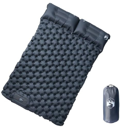 Ordellia Matelas auto-gonflant avec coussin, bleu marine, nylon 40D avec revêtement TPU, x 10, avec pompe à pied, portable pour camping, trekking, randonnée, tente et bivouac