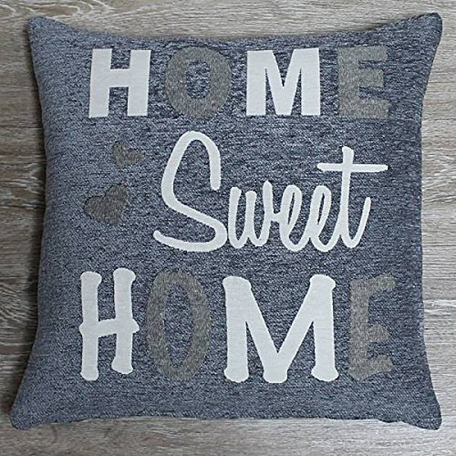 Hossner Kissenhülle, Kissenbezug Home Sweet Home Grau weiß 45x45cm